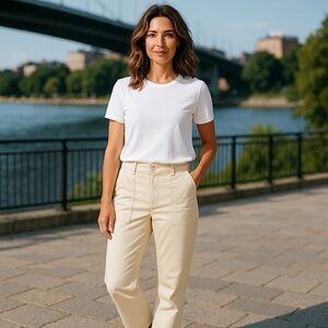 🆕 BANANA REPUBLIC 🆕 Cream CargoPants